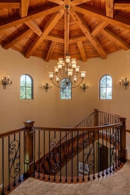 Chandelier, Interior, Wooden Beams, Wooden Ceilings