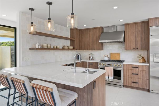 Interior, Kitchen, Pendant Lights, Recessed Lighting, Stainless Steel Appliances
