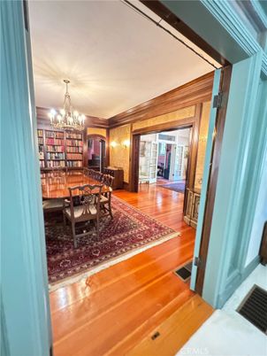 Chandelier, Dining room, Interior, Wood Texture Flooring