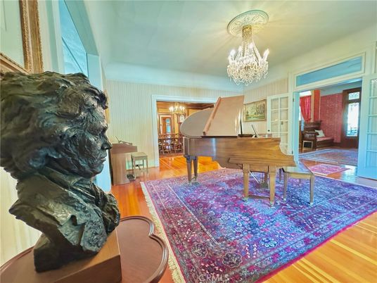Chandelier, Interior, Piano, Wood Texture Flooring