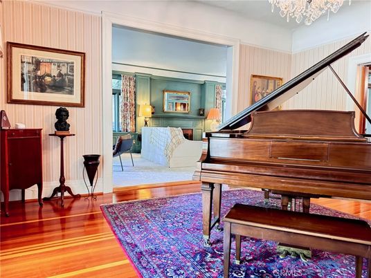 Chandelier, Interior, Piano, Wood Texture Flooring