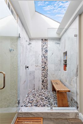 Bathroom, Glass Shower, Interior, Marble Walls