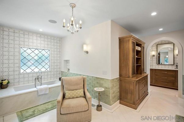 Bathroom, Chandelier, Interior, Recessed Lighting