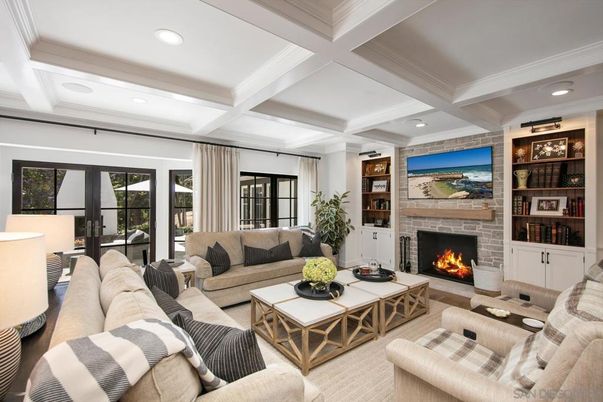 Fireplace, Interior, Living room, Recessed Lighting