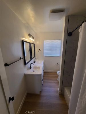 Bathroom, Interior, Marble Walls, Wood Texture Flooring