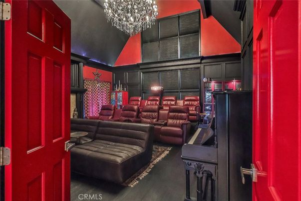 Chandelier, Home Theatre Room, Interior, Theatre Room