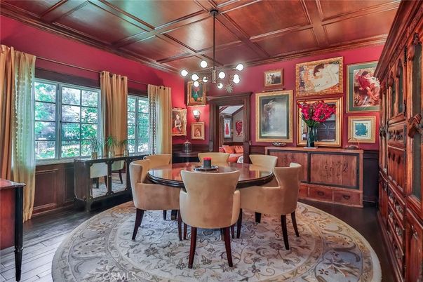 Chandelier, Dining room, Interior, Pendant Lights, Wooden Ceilings, Wood Texture Flooring