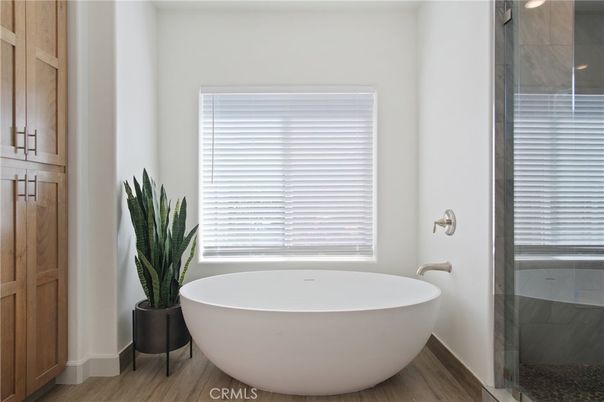 Bathroom, Free Standing Baths, Interior, Wood Texture Flooring