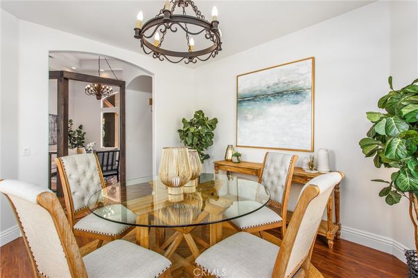 Chandelier, Dining room, Interior, Wood Texture Flooring