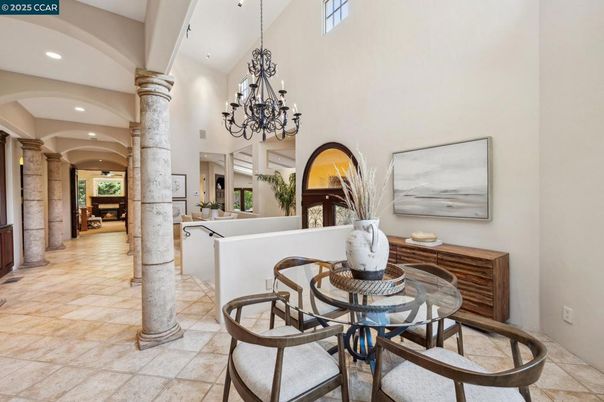 Chandelier, Dining room, Interior, Recessed Lighting