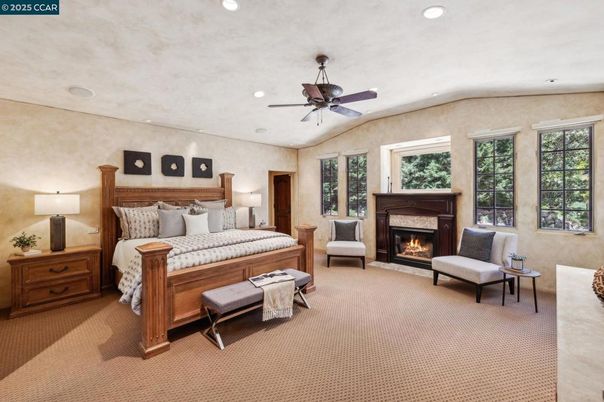 Bedroom, Fireplace, Interior, Recessed Lighting