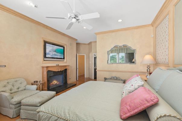 Bedroom, Fireplace, Interior, Recessed Lighting