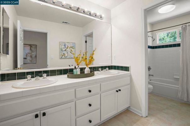 Bathroom, Dual Sink Vanities, Interior, Tile Countertops