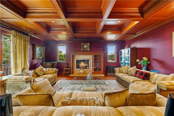 Fireplace, Interior, Living room, Recessed Lighting, Wooden Beams, Wooden Ceilings, Wood Texture Flooring, Wooden Walls