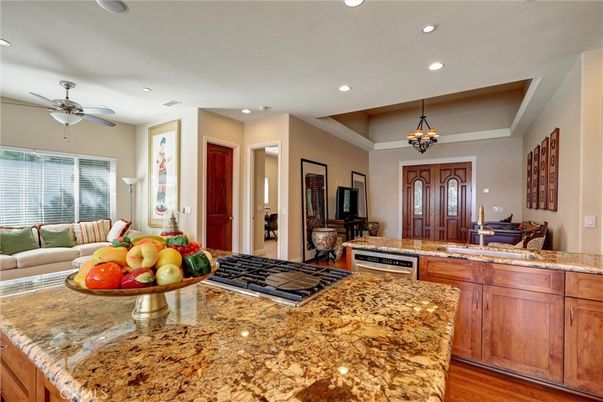 Chandelier, Interior, Kitchen, Living room, Recessed Lighting, Wood Texture Flooring