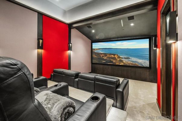 Home Theatre Room, Interior, Projection Screen, Recessed Lighting, Theatre Room