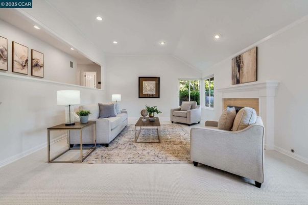 Fireplace, Interior, Living room, Recessed Lighting