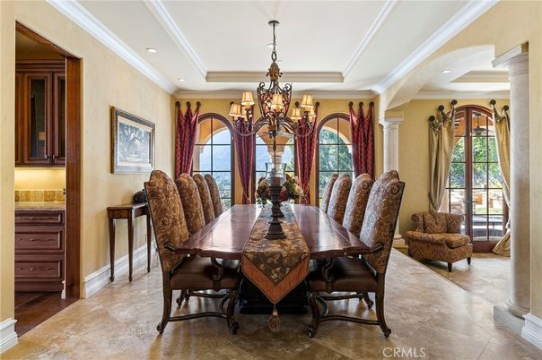 Chandelier, Dining room, Interior, Recessed Lighting