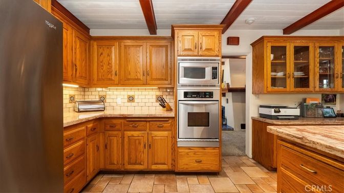 Interior, Kitchen, Stainless Steel Appliances, Wooden Beams