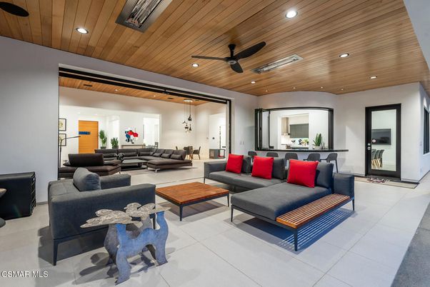 Interior, Living room, Recessed Lighting, Wooden Ceilings