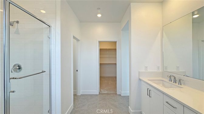 Bathroom, Glass Shower, Interior, Recessed Lighting, Walk-in Closets