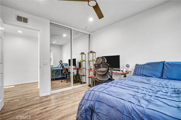 Bedroom, Home Office, Interior, Recessed Lighting, Wood Texture Flooring