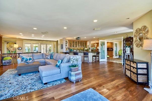 Interior, Kitchen, Living room, Recessed Lighting, Wood Texture Flooring
