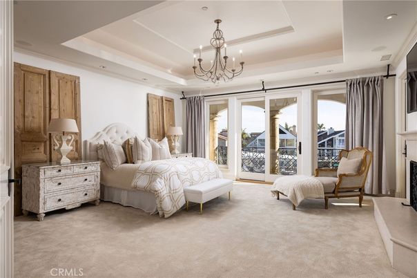 Bedroom, Chandelier, Fireplace, Interior, Recessed Lighting