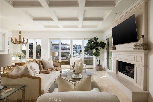 Chandelier, Dining room, Fireplace, Interior, Living room, Recessed Lighting