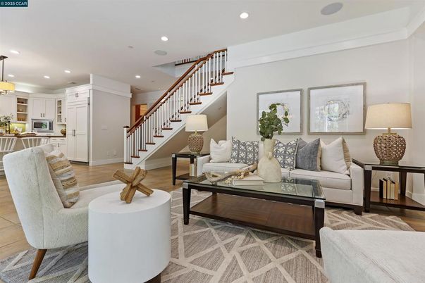 Interior, Kitchen, Living room, Pendant Lights, Recessed Lighting, Stainless Steel Appliances, Wood Texture Flooring