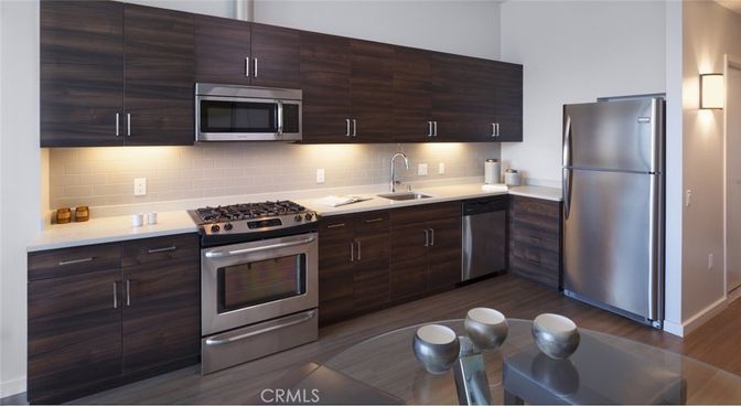 Interior, Kitchen, Stainless Steel Appliances, Wood Texture Flooring