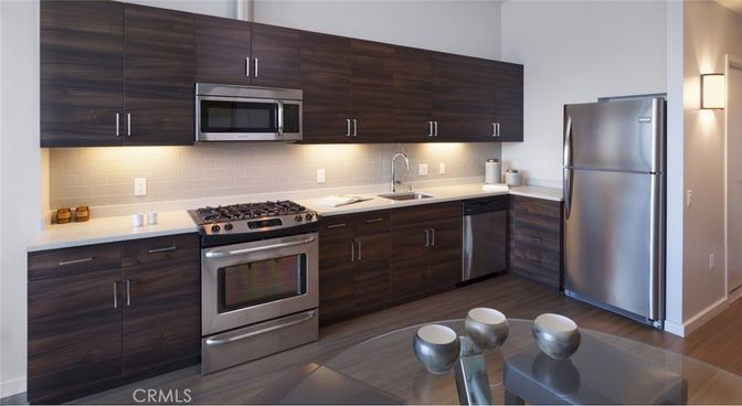 Interior, Kitchen, Stainless Steel Appliances, Wood Texture Flooring