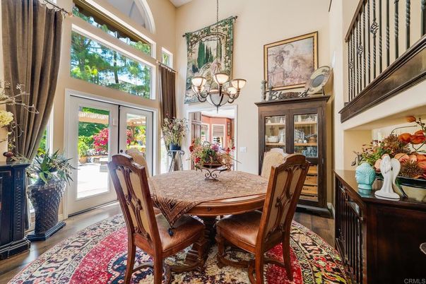 Chandelier, Dining room, Interior, Wood Texture Flooring