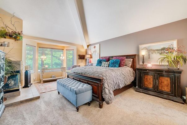 Bedroom, Fireplace, Interior