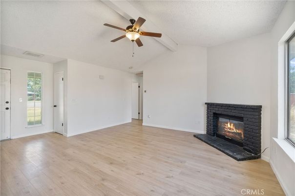 Empty room, Fireplace, Interior, Wood Texture Flooring