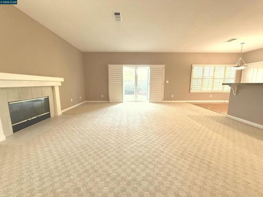 Empty room, Fireplace, Interior, Pendant Lights