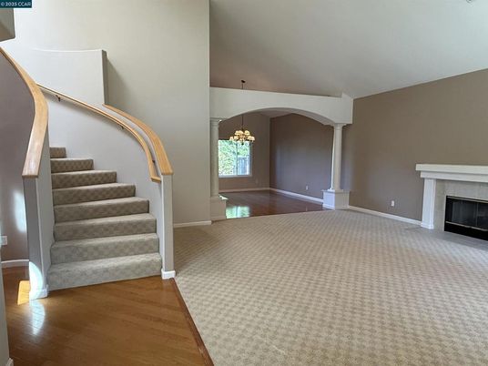 Chandelier, Fireplace, Interior, Wood Texture Flooring