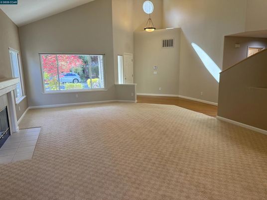 Empty room, Fireplace, Interior, Pendant Lights
