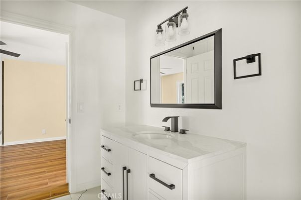 Bathroom, Dual Sink Vanities, Interior, Wood Texture Flooring