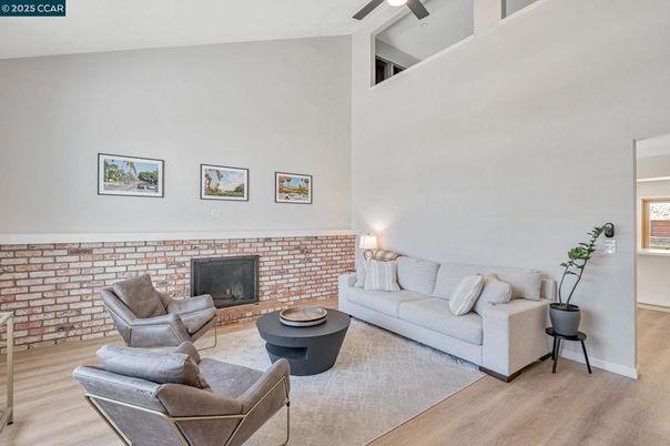 Fireplace, Interior, Living room, Stone Walls, Wood Texture Flooring