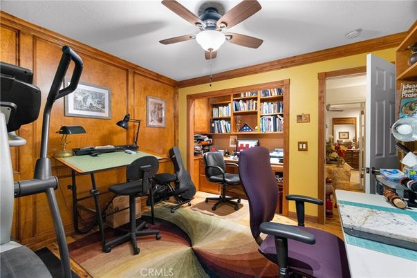 Home Office, Interior, Wood Texture Flooring, Wooden Walls