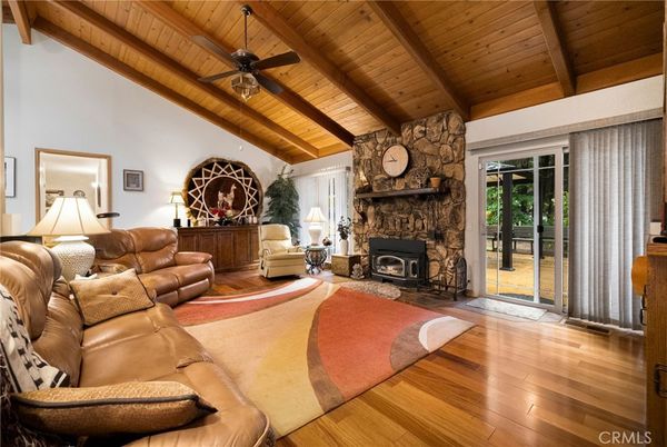 Fireplace, Interior, Living room, Stone Walls, Wooden Beams, Wooden Ceilings, Wood Texture Flooring