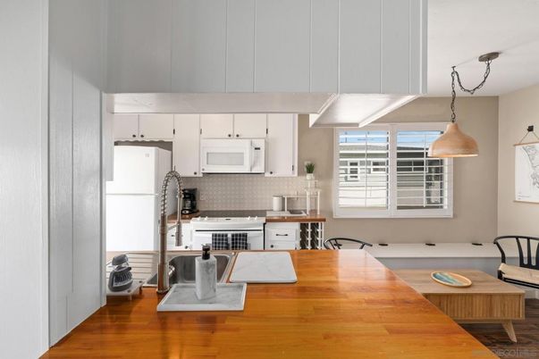 Interior, Kitchen, Pendant Lights, Stainless Steel Appliances, Wood Texture Flooring