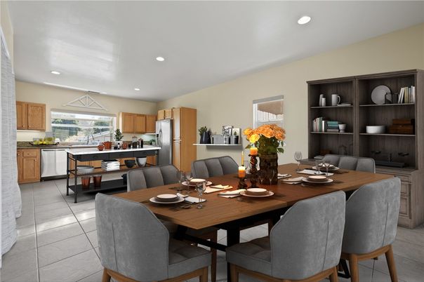 Dining room, Interior, Kitchen, Recessed Lighting, Stainless Steel Appliances