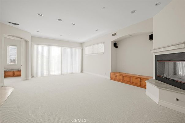 Empty room, Fireplace, Interior, Recessed Lighting