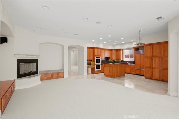 Fireplace, Interior, Kitchen, Pendant Lights, Recessed Lighting