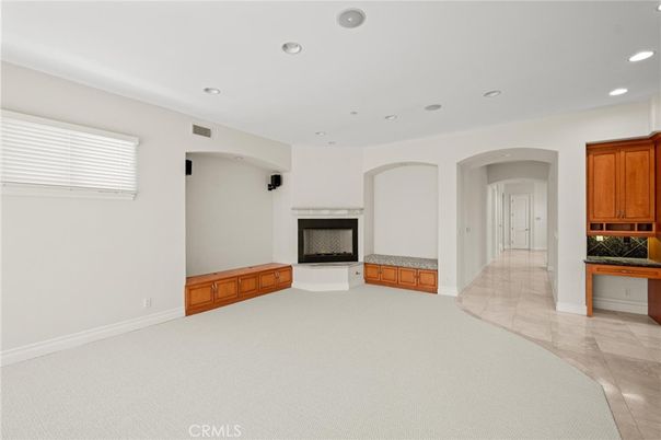 Empty room, Fireplace, Interior, Recessed Lighting