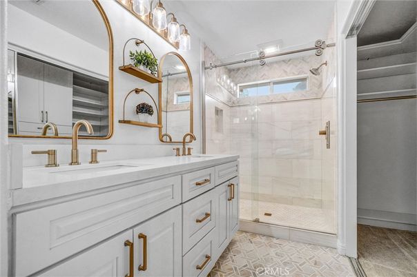 Bathroom, Dual Sink Vanities, Glass Shower, Interior
