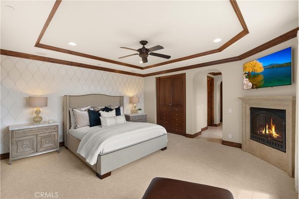 Bedroom, Fireplace, Interior, Recessed Lighting