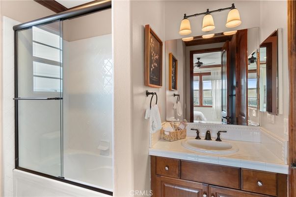 Bathroom, Glass Shower, Interior, Tile Countertops